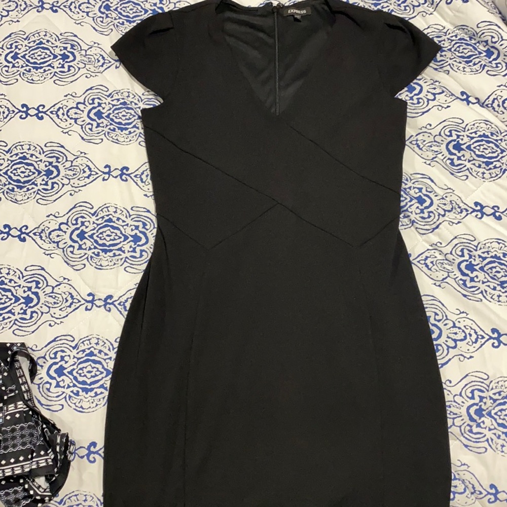 Express cap sleeve little black dress